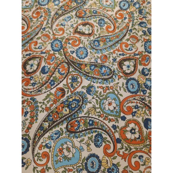 Silk Scarf Paisley Floral Square 20-inch Multicolor Print Accessory - Picture 12 of 15